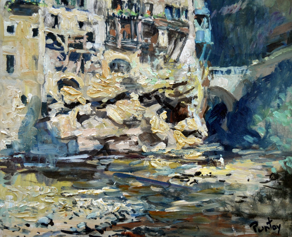 PONTOY Henri (1888-1968) "Village de Pont-en-Royans, Isère" Grenoble Valence Drôme Provence-photo-3