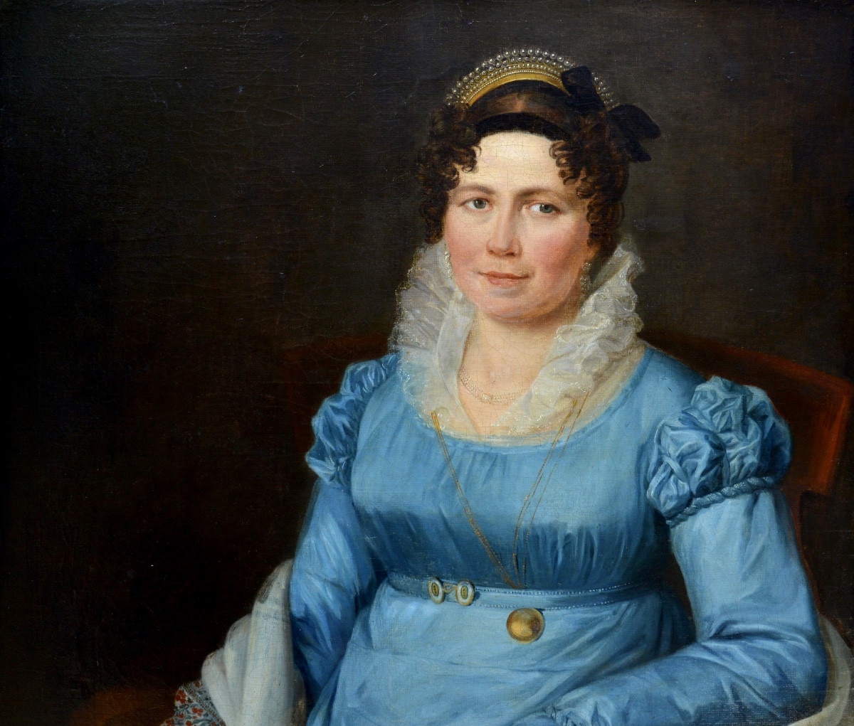 Mademoiselle RIVIÈRE (XVIII-XIXe) «Portrait de femme au diadème de perles» Paris Moscou Château-photo-2