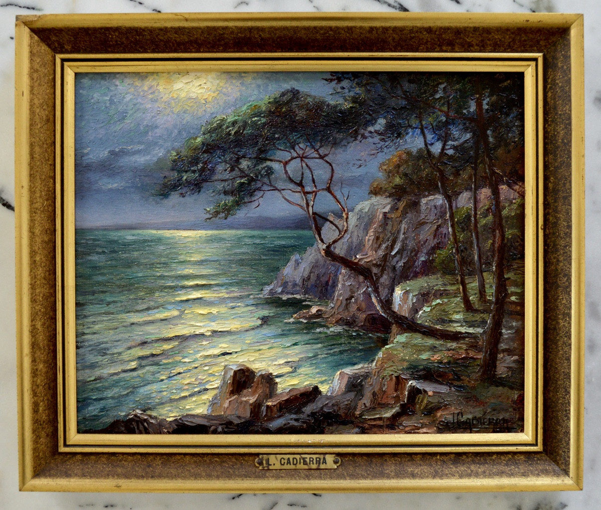 CADIERRA Louis (XIX-XXe) « L'Estérel à la tombée de la nuit » Var Provence Agay Fréjus Paris -photo-2