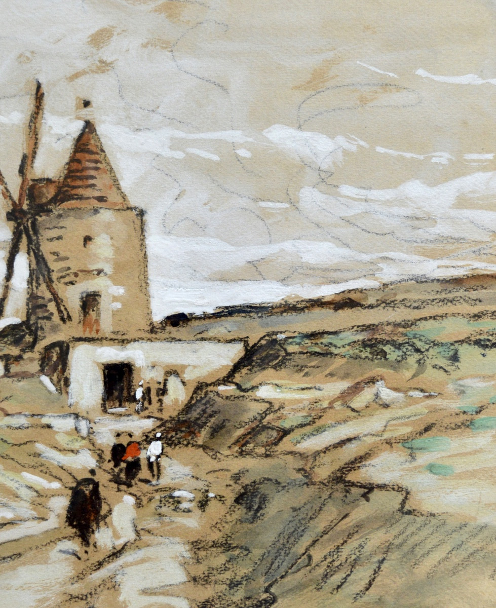 Vidal Gustave (1895-1966) “daudet’s Mill At Fontvieille” Provence Avignon Alpilles Paris-photo-3