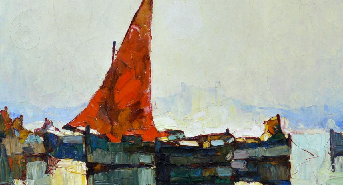 Pastour Louis (1876-1948) “smile Of May - Fishermen In The Bay Of Cannes” Provence Antibes-photo-4