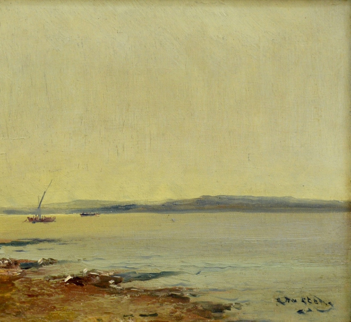 Nattero Louis (1870-1915) "beach At Sunset" Marseille Toulon Paris Martigues Provence-photo-3