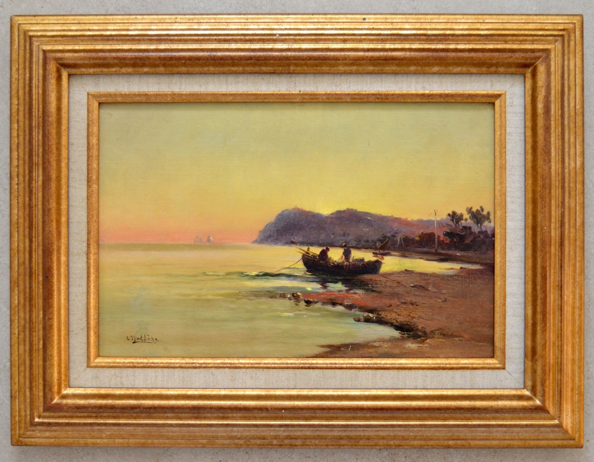 Nattero Louis (1870-1915) "sunset On The Beach" Marseille Toulon Var Provence Paris-photo-1