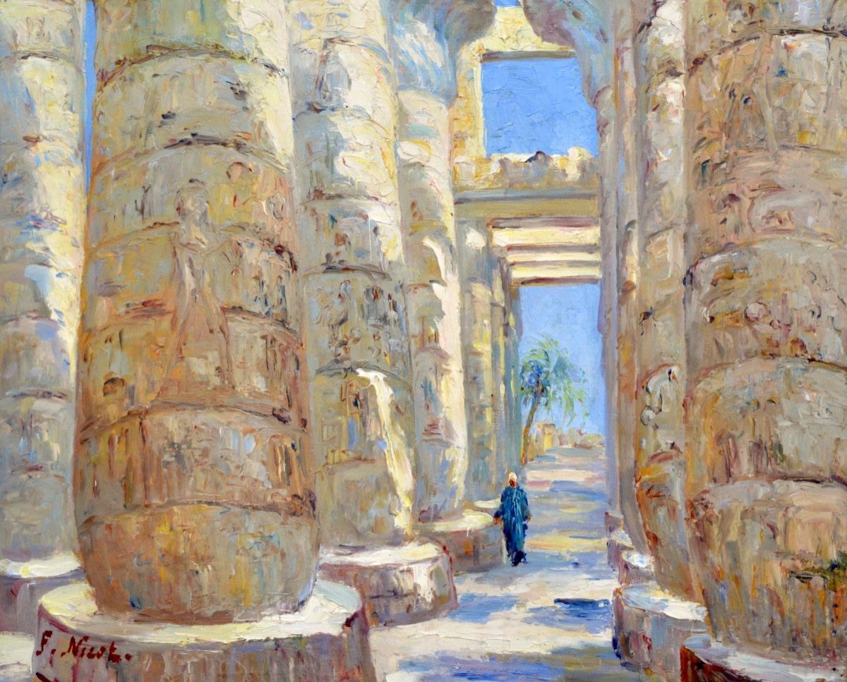 Nicot François (1873-1945) "hypostyle Hall, Temple Of Karnak, Egypt" Luxor Paris Cairo Nile -photo-2