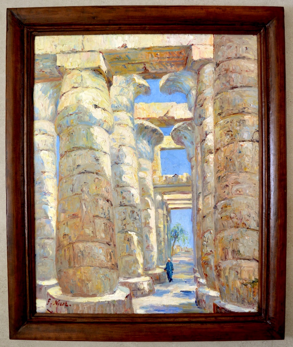 Nicot François (1873-1945) "hypostyle Hall, Temple Of Karnak, Egypt" Luxor Paris Cairo Nile -photo-2