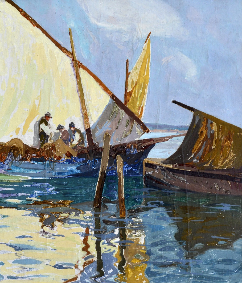 Peri Lucien (1880-1948) “fishermen In The Mouth Of The Liamone, Corsica” Ajaccio Cargese Paris-photo-3