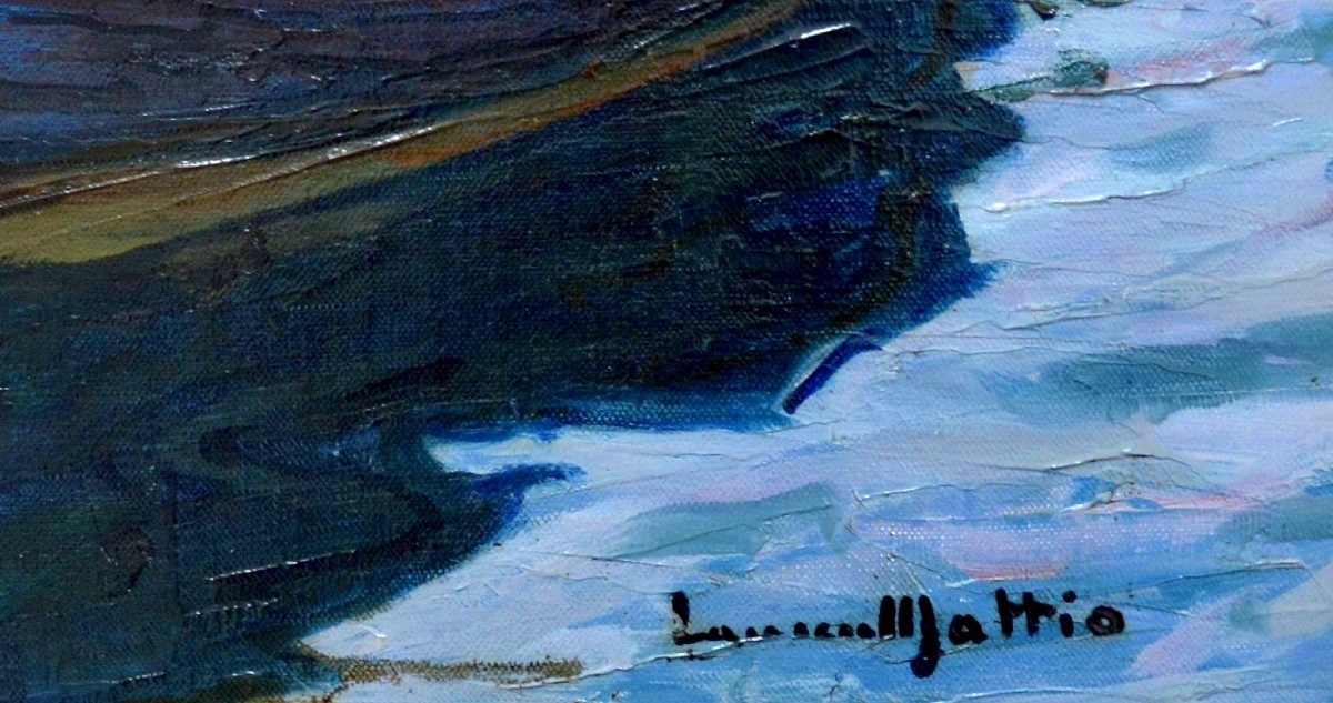 MATTIO Laurent (1892-1965) « Coin du port, île Porquerolles » Provence Toulon Hyeres Paris Var-photo-3