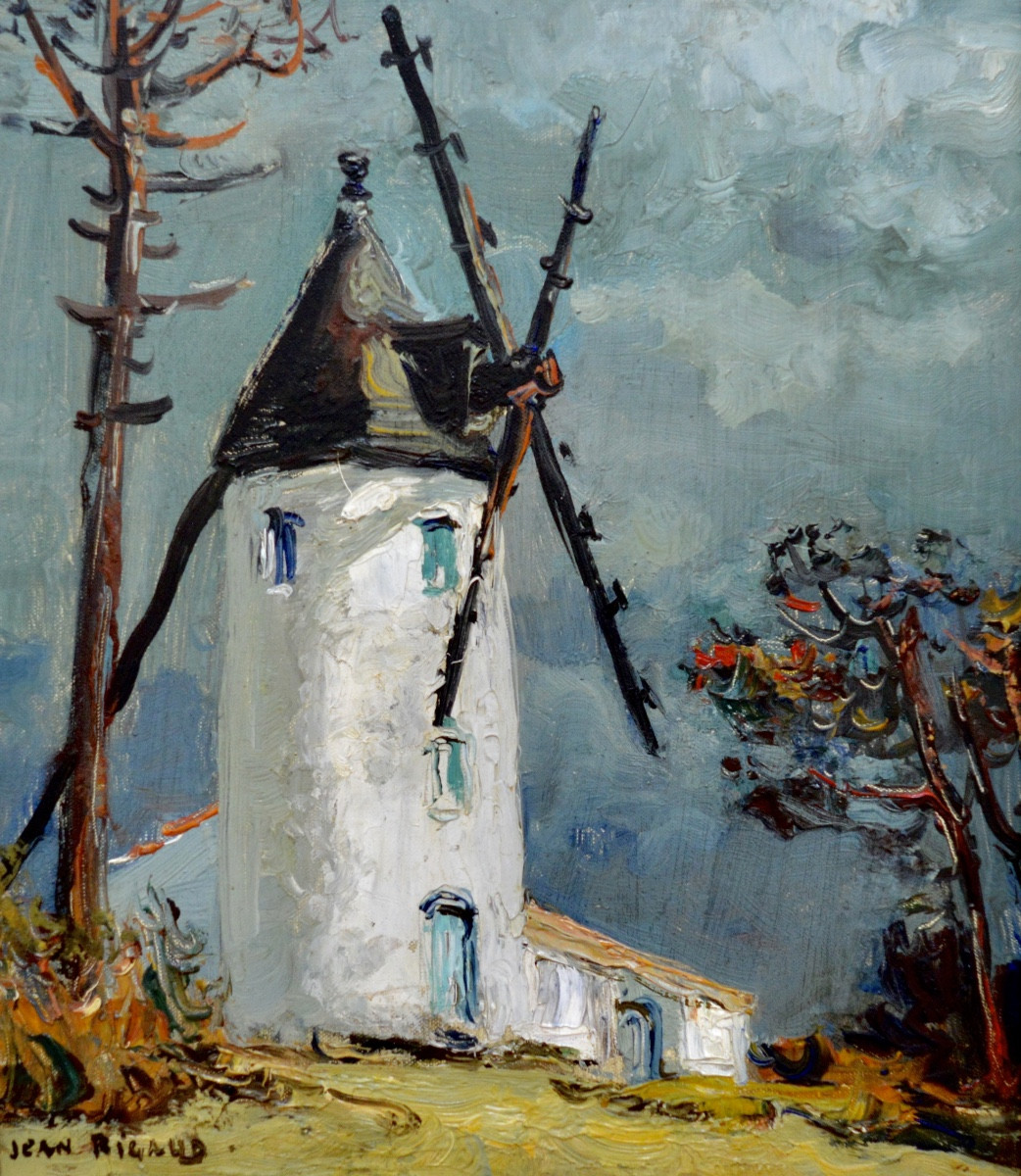 Rigaud Jean (1912-1999) The Mill On The Island Of Noirmoutier " Vendée Yeu Nantes Vannes Paris -photo-3