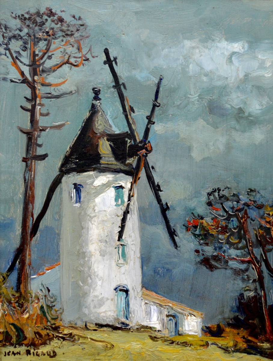 Rigaud Jean (1912-1999) The Mill On The Island Of Noirmoutier " Vendée Yeu Nantes Vannes Paris 