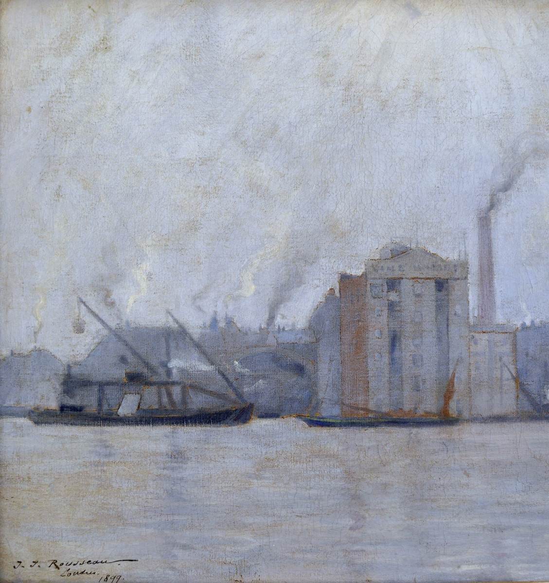 Jean-jacques Rousseau (1861-1911) "the Thames In London, 1899" Electric Plant, England, Oxford-photo-2