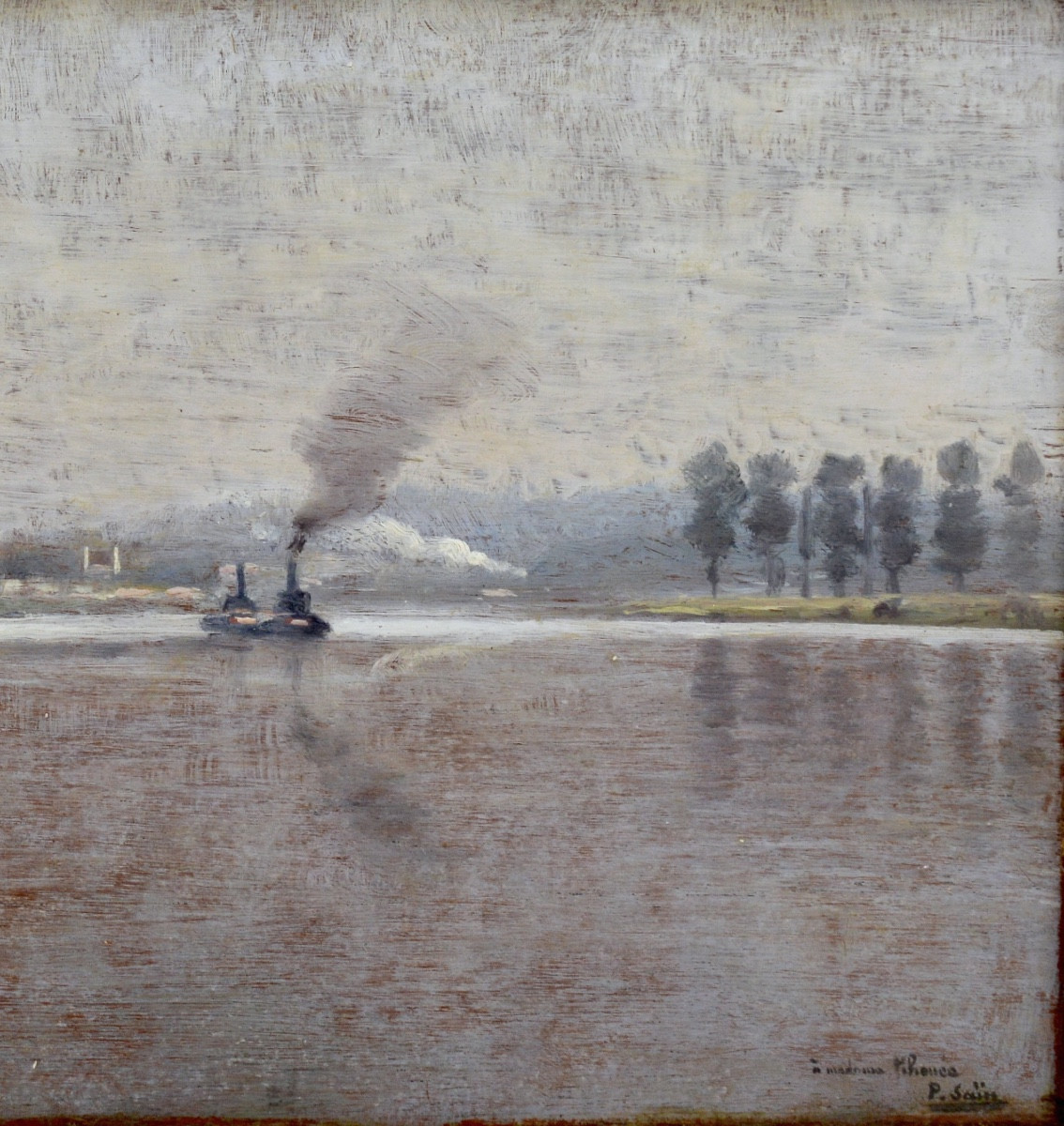 Paul Saïn (1853-1908) "the Banks Of The Seine At Ablon" Paris Oise Orly Montgeron Essonne Avignon -photo-3