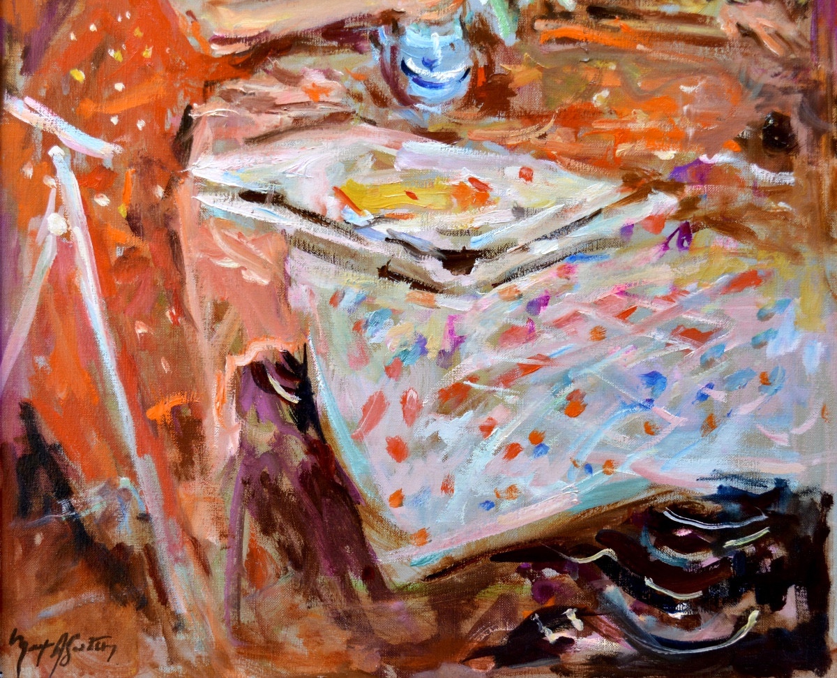 AGOSTINI Max (1914-1997)  "Préparation du bouquet de fleurs" Allauch Provence Paris Aubagn Aix-photo-3