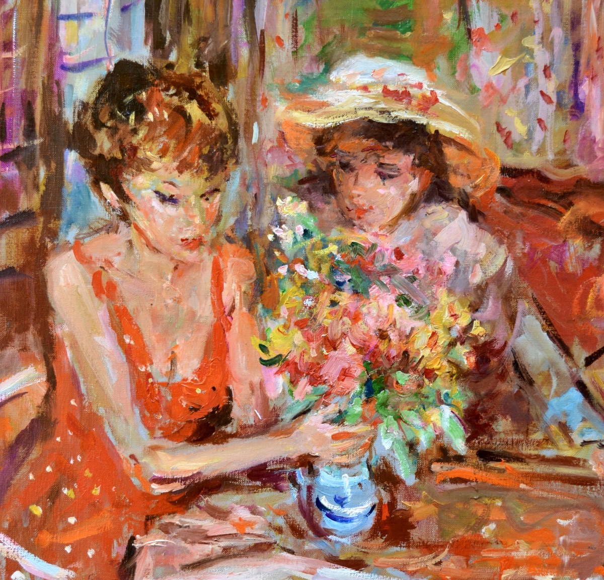 AGOSTINI Max (1914-1997)  "Préparation du bouquet de fleurs" Allauch Provence Paris Aubagn Aix-photo-4