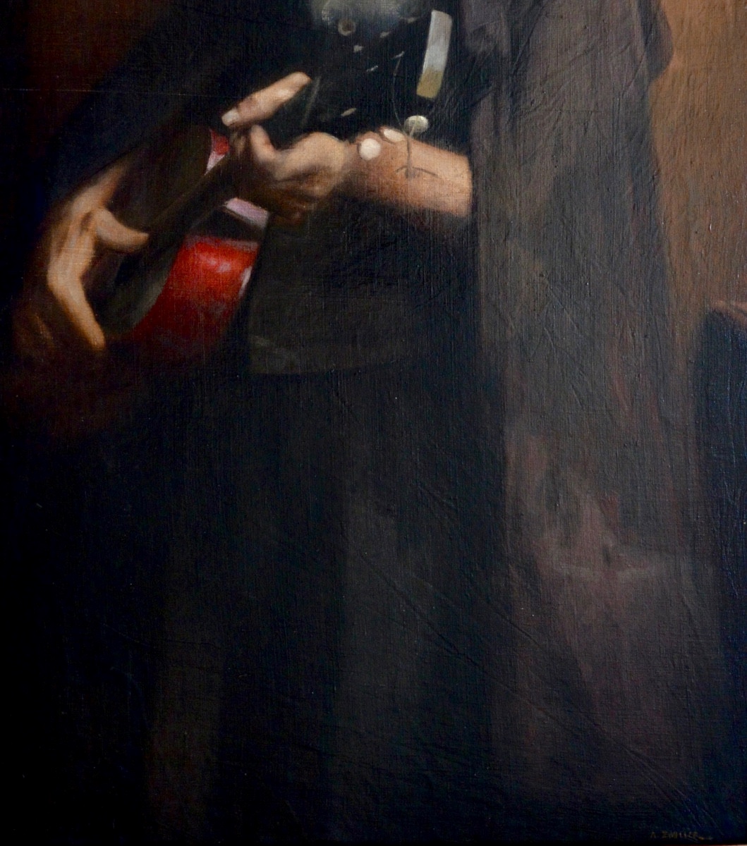 ZWILLER Augustin (1850-1939) "Le Joueur de guitare " Mulhouse Henner Alsace Paris Didenheim -photo-3