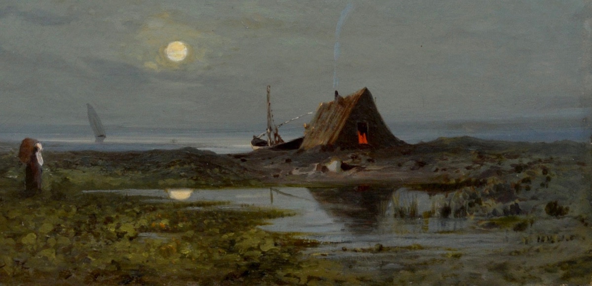 Maglione André (1838-1923) "the Jaï Beach In Marignane" Marseille Berre Vitrolles Martigues -photo-4