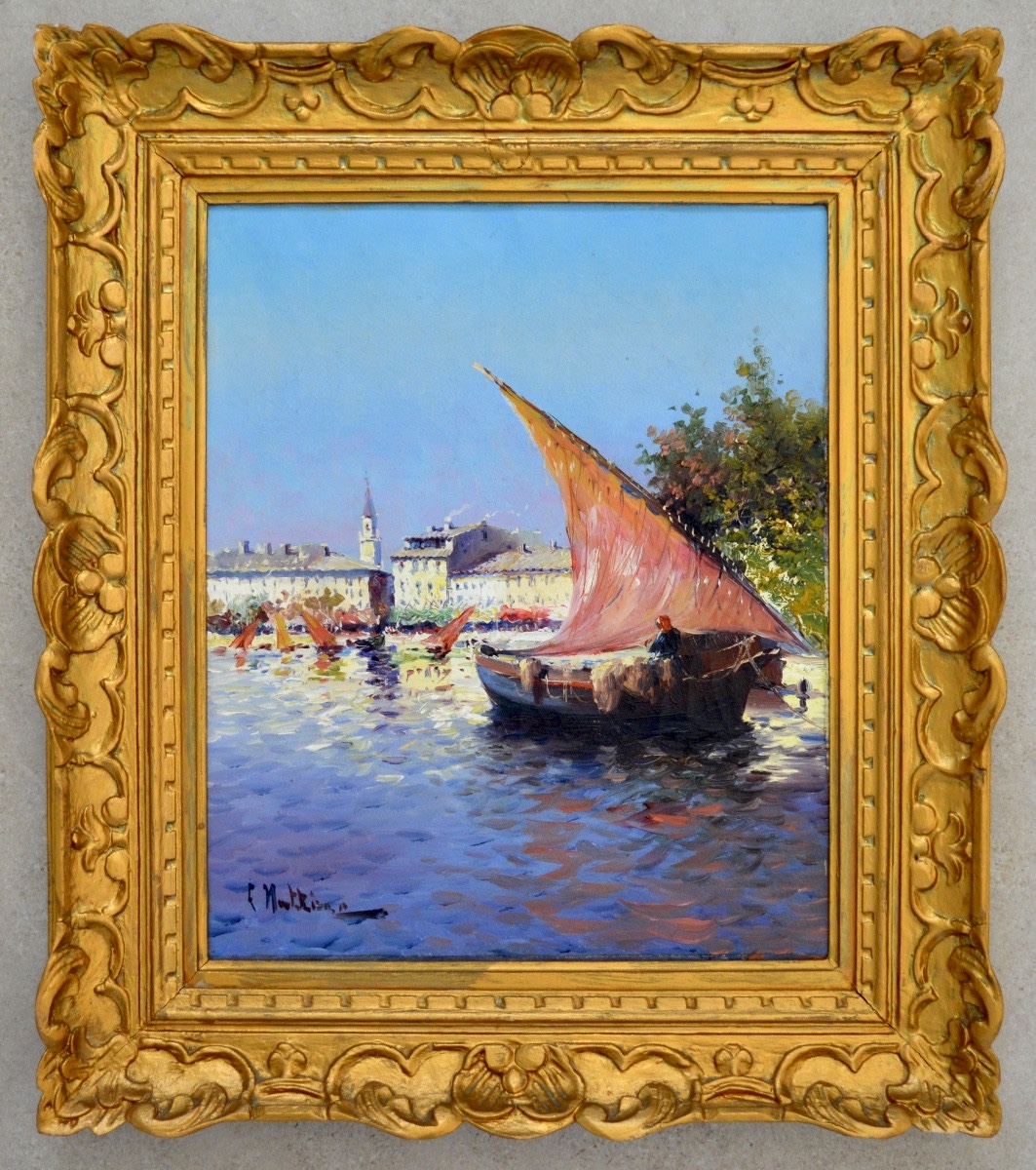 NATTERO Louis (1870-1915)  "Coucher de soleil" Toulon Martigues Marseille Provence Paris -photo-4