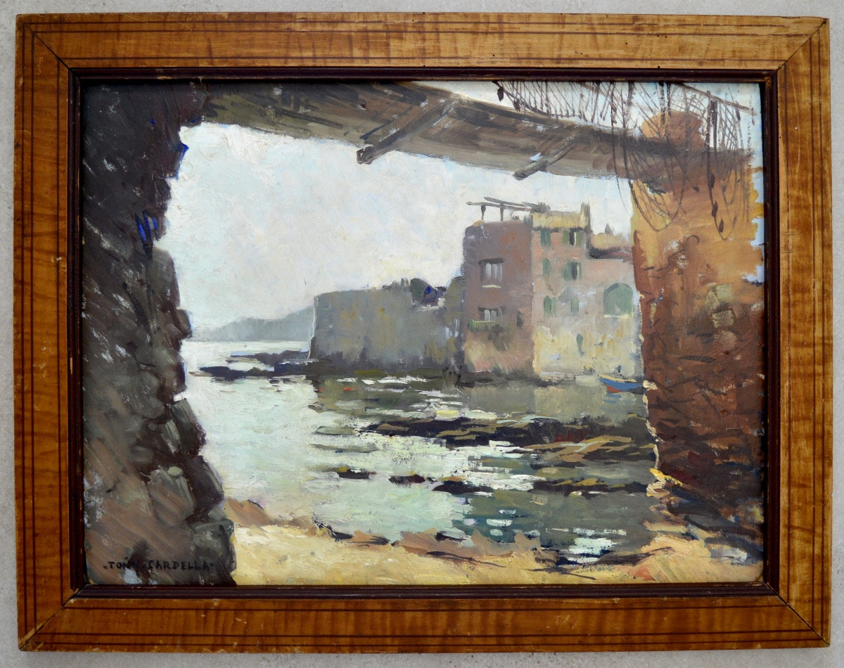 CARDELLA Tony (1898-1976) "Tour Vieille depuis la Pointe à Saint-Tropez " Var Provence Paris-photo-1