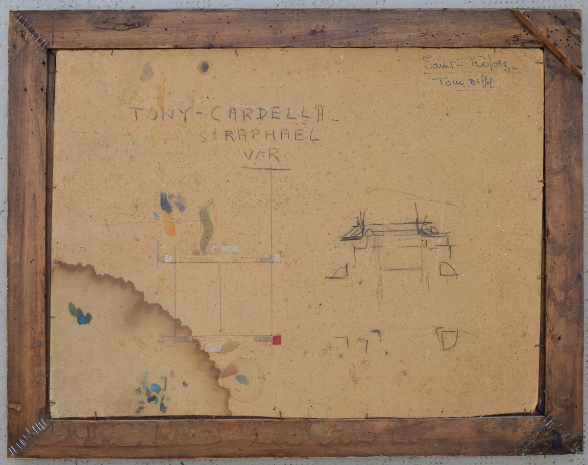 CARDELLA Tony (1898-1976) "Tour Vieille depuis la Pointe à Saint-Tropez " Var Provence Paris-photo-2