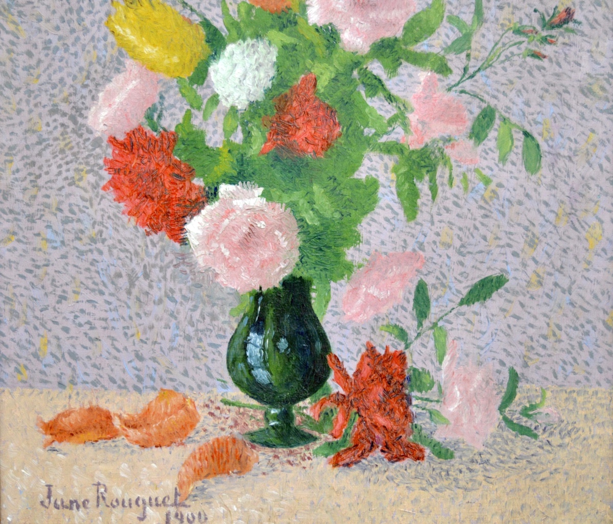 Jane ROUQUET (1879-?) "Bouquet de fleurs 1900" Aude Carcassonne Achille Laugé Paris Londres-photo-3
