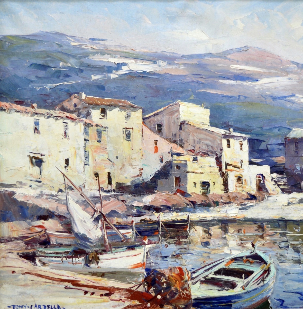 CARDELLA Tony (1898-1976) " Le port de Centuri en Corse " Bastia Ajaccio Nonza Pino Paris -photo-2