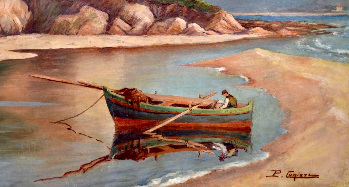 CORIZZI Paul (1883-1953) "Pêcheur au pied de la Tour de Capitello en Corse" Ajaccio Porticcio -photo-4