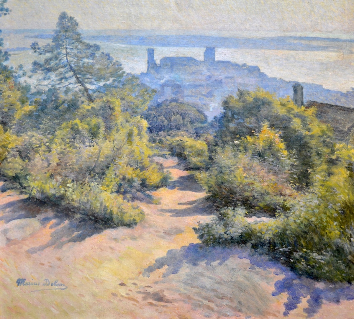 Dalon Marius (xix-xxth)"view Of Le Suquet And The Lérins Islands In Cannes" Impressionism Paris-photo-3