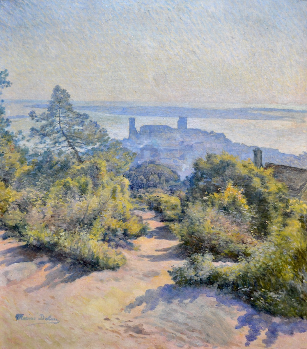 Dalon Marius (xix-xxth)"view Of Le Suquet And The Lérins Islands In Cannes" Impressionism Paris-photo-4
