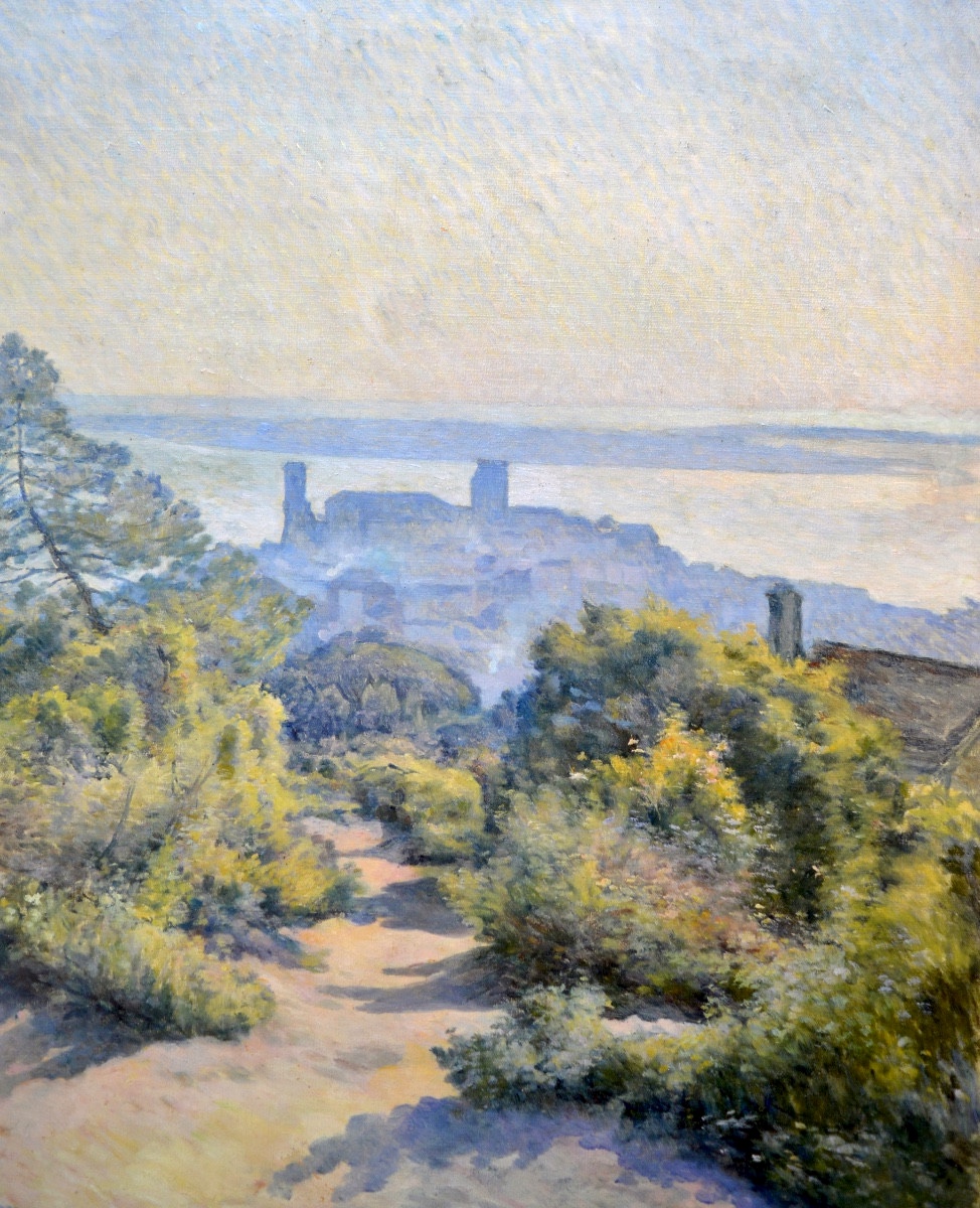 Dalon Marius (xix-xxth)"view Of Le Suquet And The Lérins Islands In Cannes" Impressionism Paris-photo-1