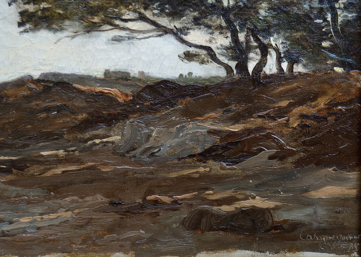 Viguier Fortuné (1841-1916) "fisherman On The Rocks At Carqueiranne" Provence French Marseille -photo-4