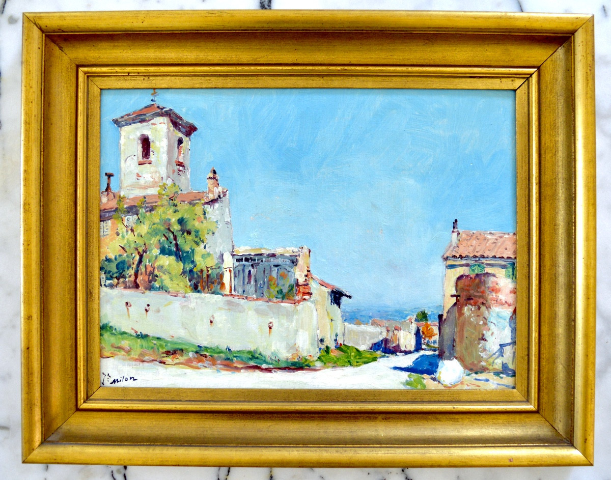 Milon Joseph (1868-1947) "bell Tower In Bouc Bel-air" Provence French Aix Gordes Paris-photo-4