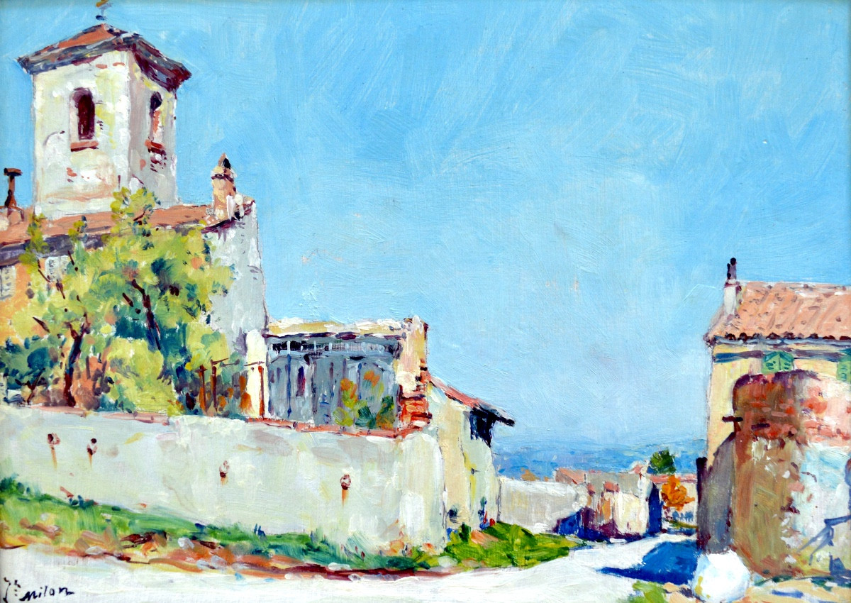 Milon Joseph (1868-1947) "bell Tower In Bouc Bel-air" Provence French Aix Gordes Paris