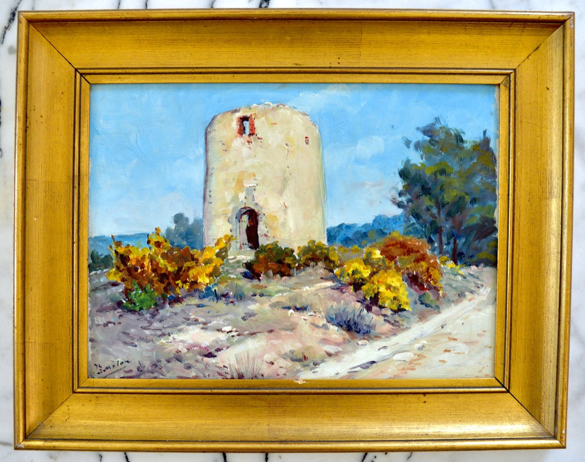 Milon Joseph (1868-1947) "old Windmill In Bouc Bel-air" Provence France Aix French Paris-photo-4