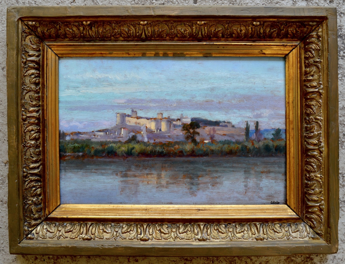 SAÏN Paul (1853-1908) "Fort Saint-André à Villeneuve-lez-Avignon " Provence Barthelasse Paris -photo-1