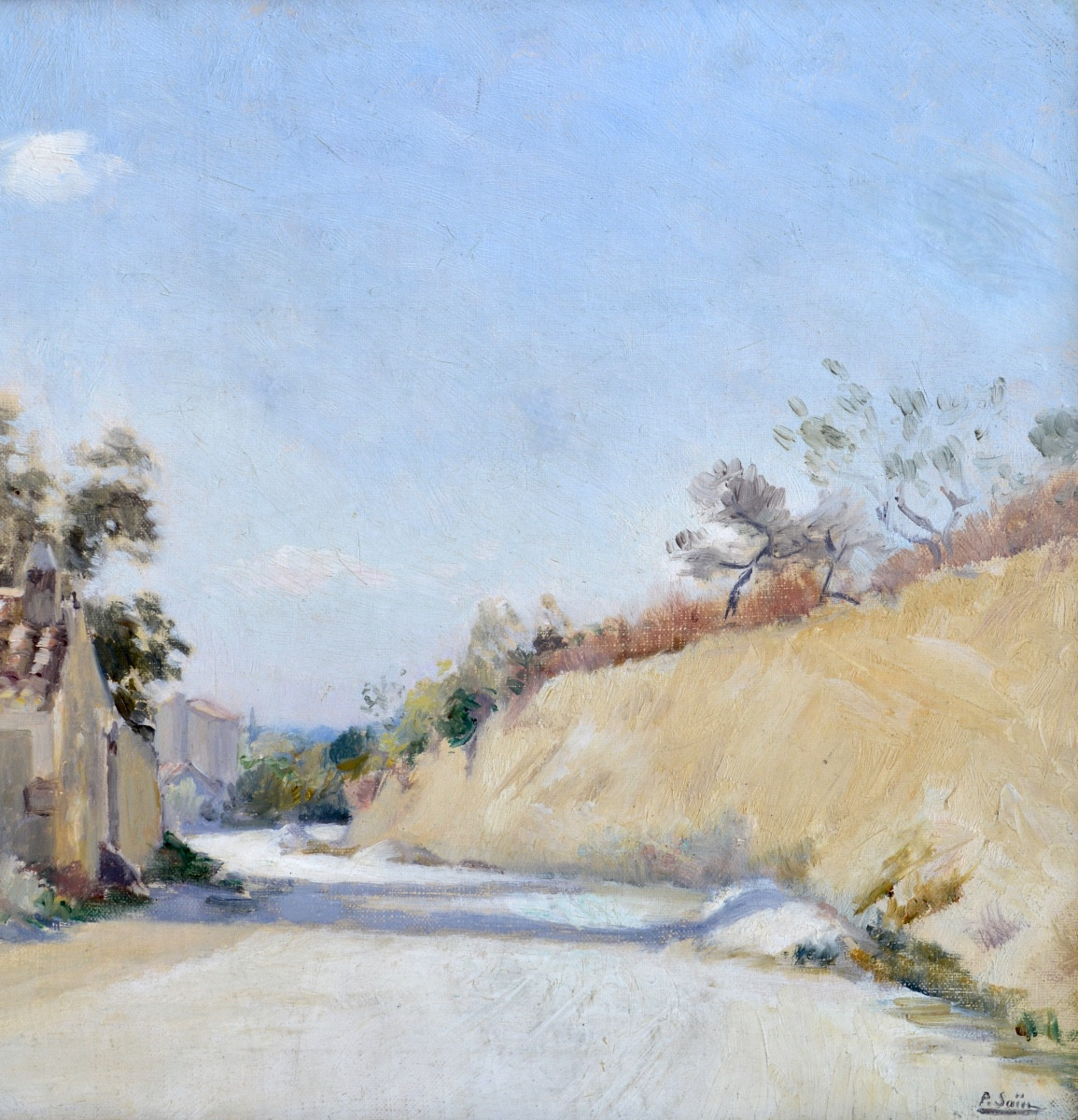 SAÏN Paul (1853-1908) " Une route en Provence " Avignon Villeneuve Grivolas Paris Alpilles-photo-3
