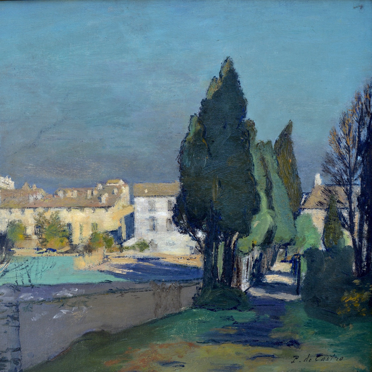Paul De Castro (1882-1940) "road In Villeneuve Lez Avignon" Provence Paris France-photo-3