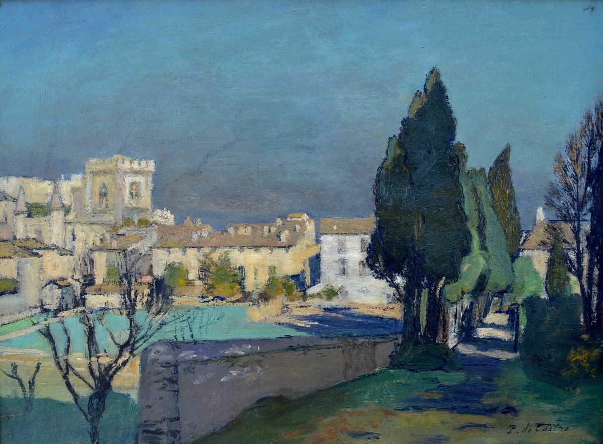 Paul De Castro (1882-1940) "road In Villeneuve Lez Avignon" Provence Paris France