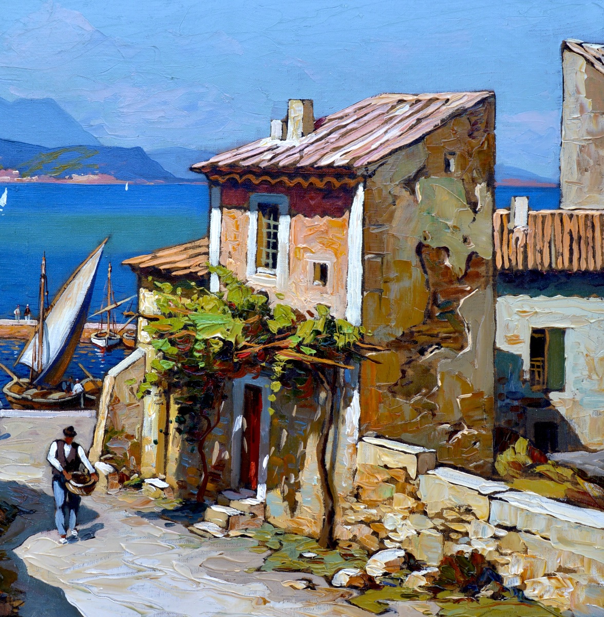Vidal Gustave (1895-1966) "port In The Mediterranean" Corsica Avignon France Paris Provence -photo-3