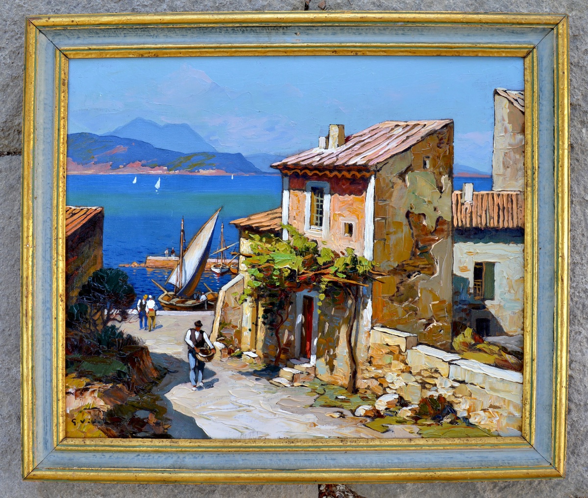 Vidal Gustave (1895-1966) "port In The Mediterranean" Corsica Avignon France Paris Provence -photo-2