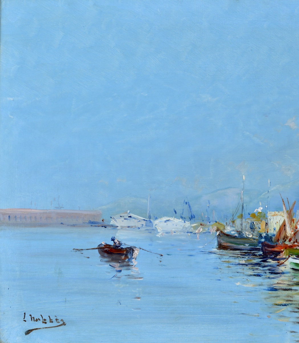 Nattero Louis (1870-1915) " Toulon Harbour (var) " French Provence Marseille Paris -photo-2