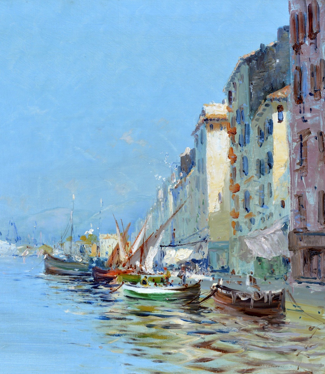 Nattero Louis (1870-1915) " Toulon Harbour (var) " French Provence Marseille Paris -photo-3