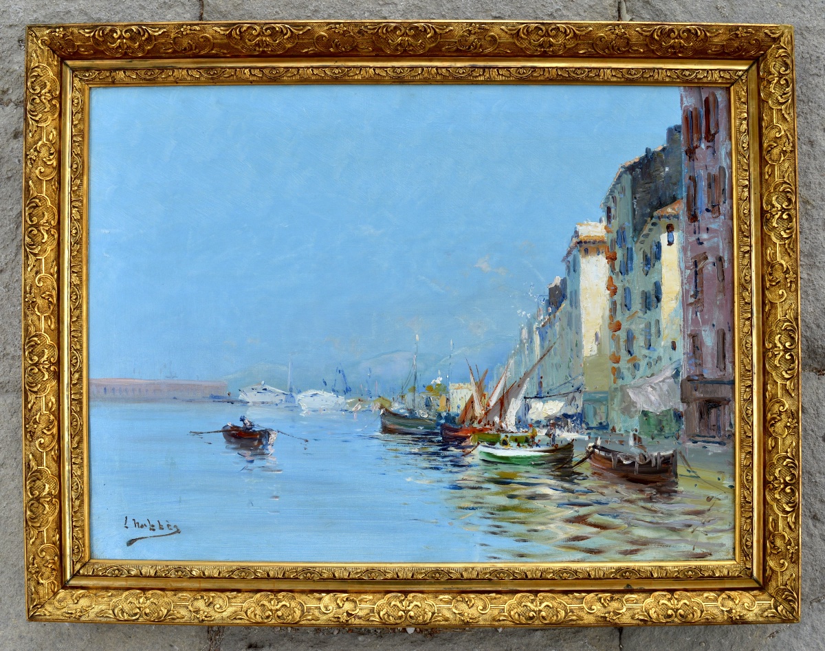 Nattero Louis (1870-1915) " Toulon Harbour (var) " French Provence Marseille Paris -photo-1
