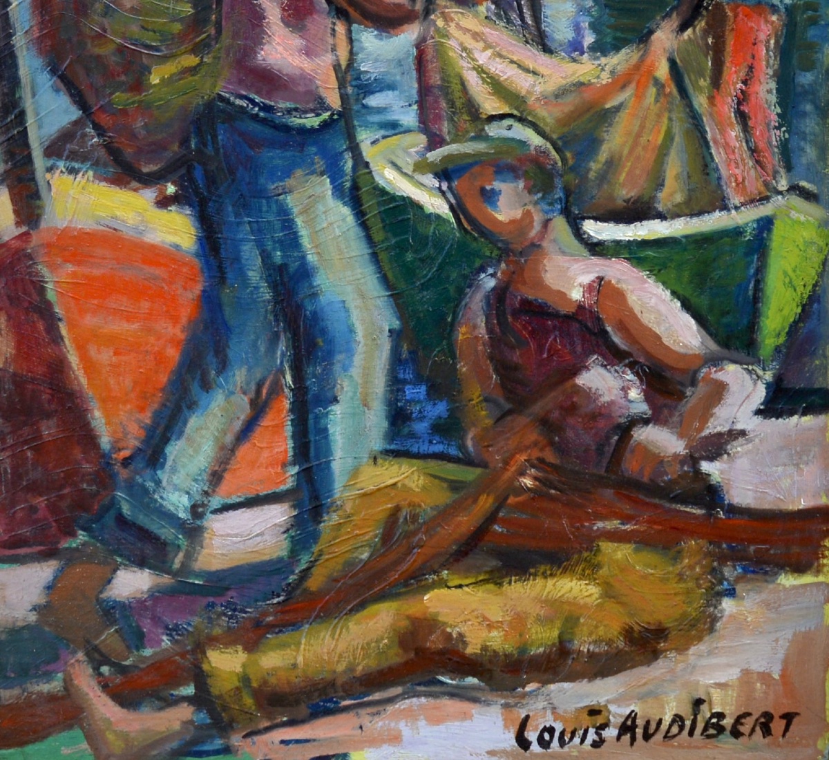Audibert Louis (1881-1983) "fisherman On The Old Port Of Marseille" Provence France-photo-3