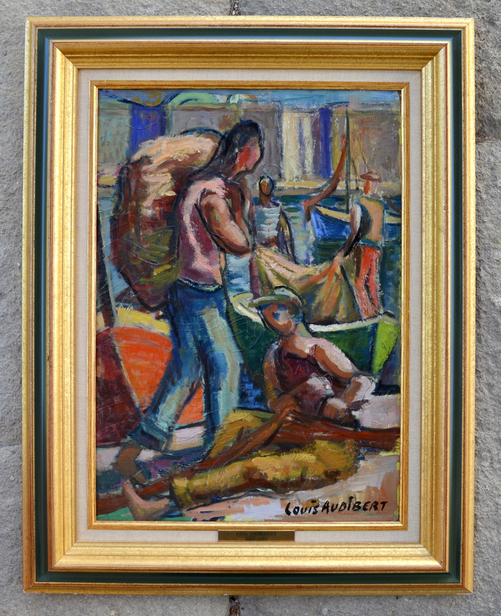 Audibert Louis (1881-1983) "fisherman On The Old Port Of Marseille" Provence France-photo-4