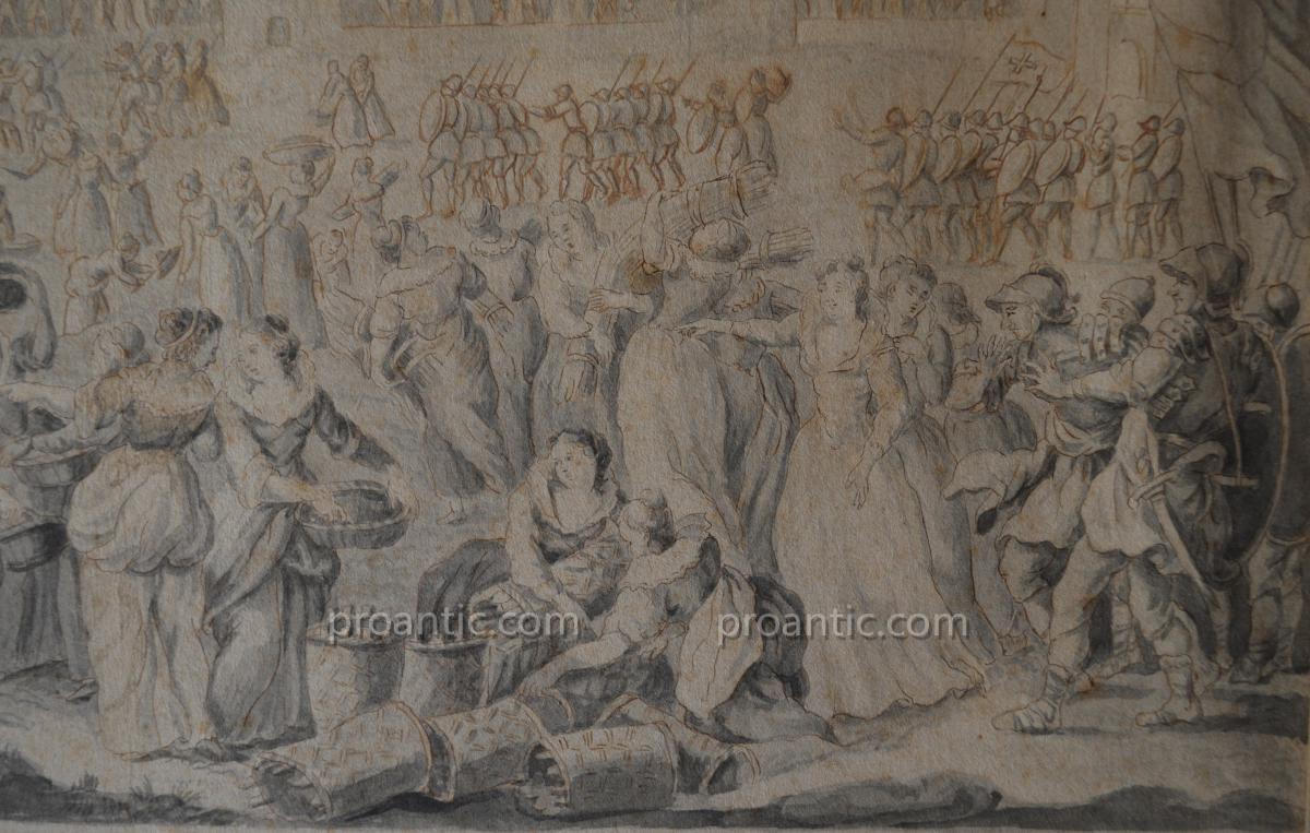 DAVID Joseph-Antoine (1725-1789) " Marseille deffendue par ses citoyennes en 1524 " Provence-photo-4
