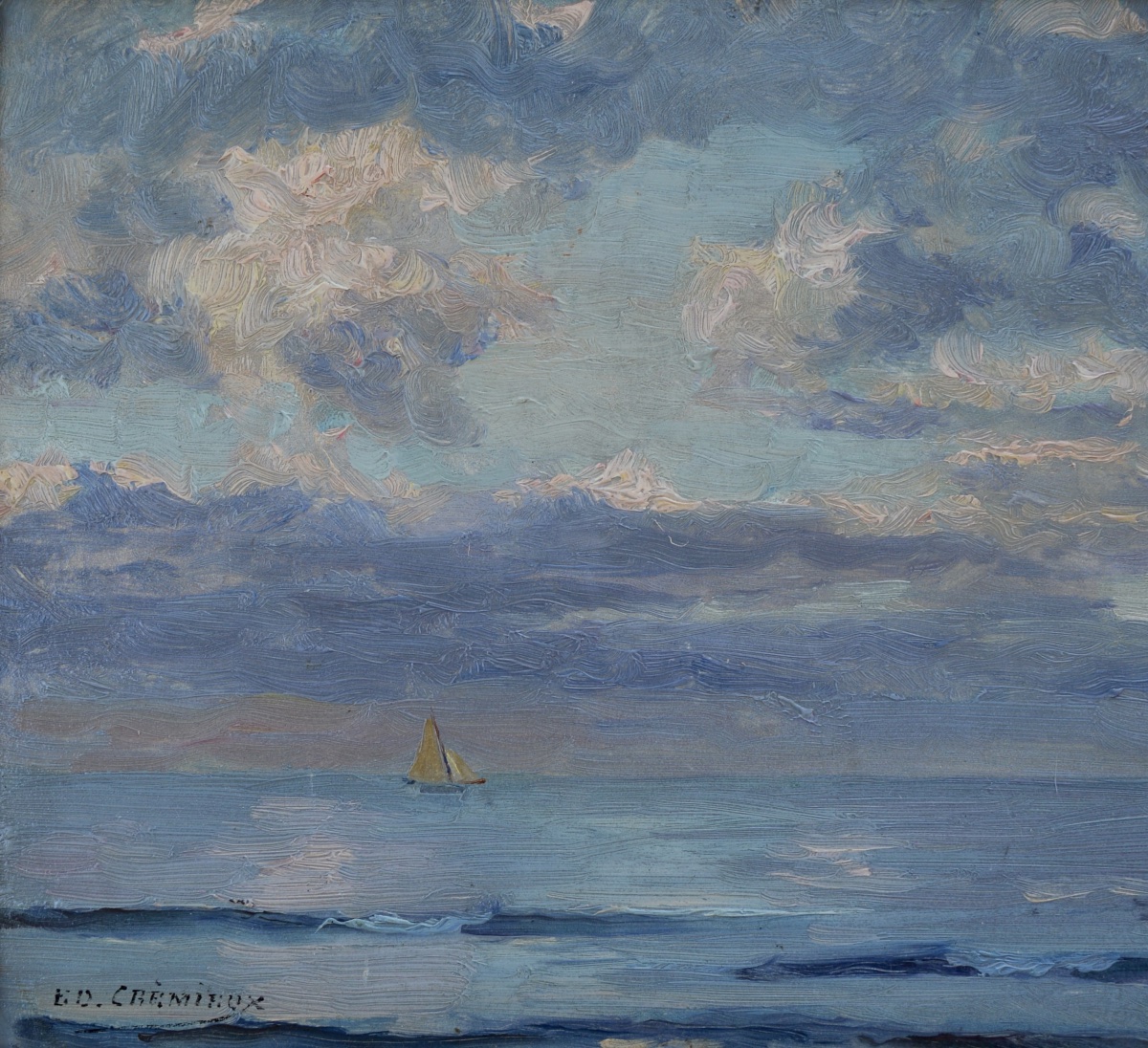 CREMIEUX Edouard (1856-1944) « Bateau dans le rade de Marseille » Provence Judaica Paris Cassis-photo-3
