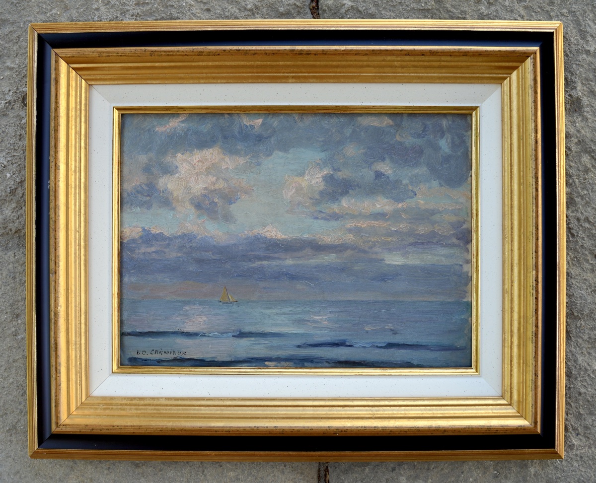 CREMIEUX Edouard (1856-1944) « Bateau dans le rade de Marseille » Provence Judaica Paris Cassis-photo-4