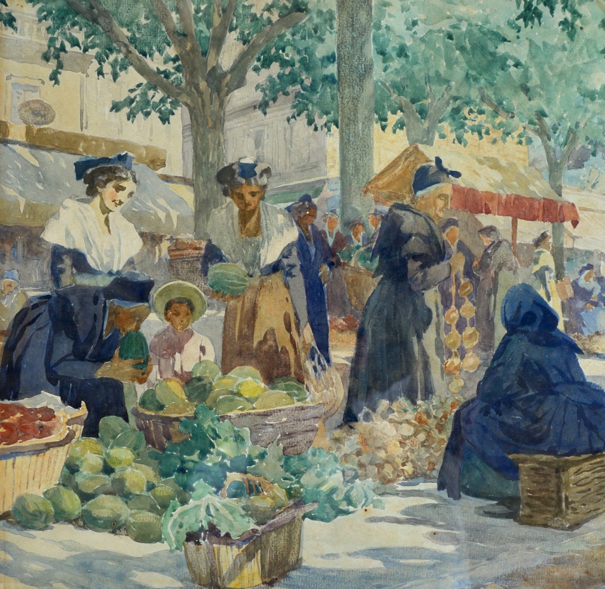 LELÉE Léo (1872-1947) "Le jour du marché à Arles" Provence Alpilles  Alyscamps Paris Soleilado-photo-2