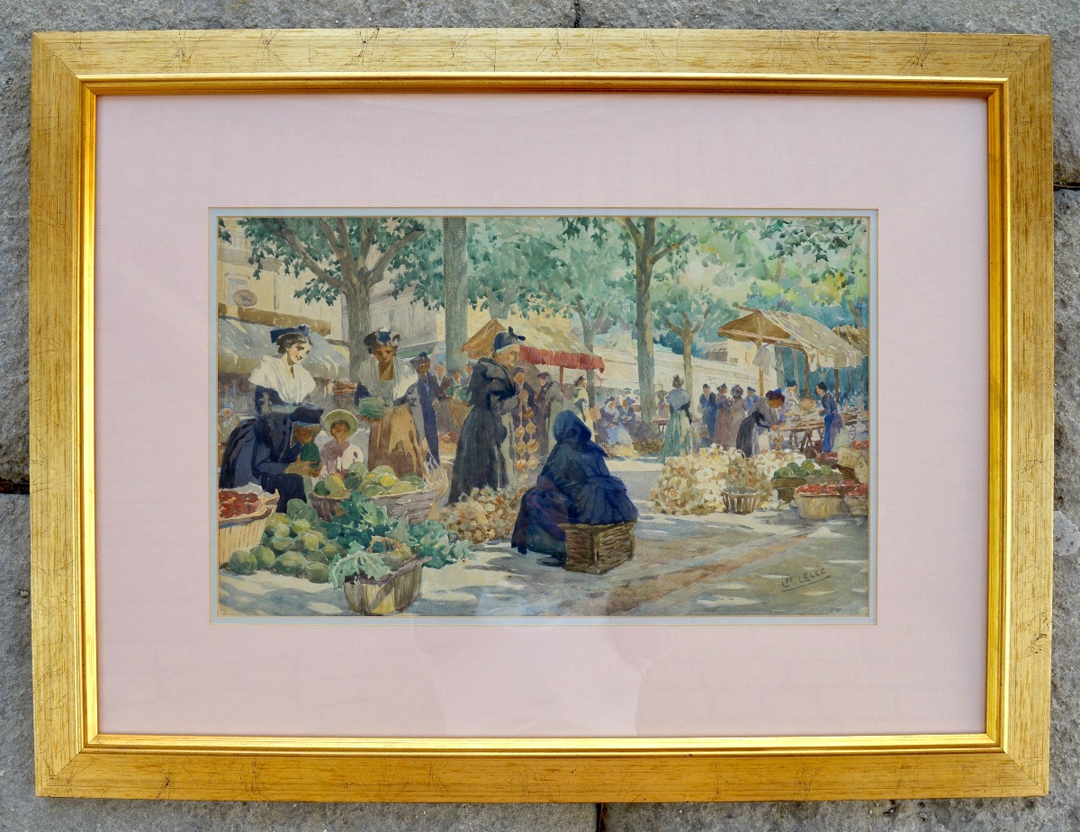 LELÉE Léo (1872-1947) "Le jour du marché à Arles" Provence Alpilles  Alyscamps Paris Soleilado-photo-3