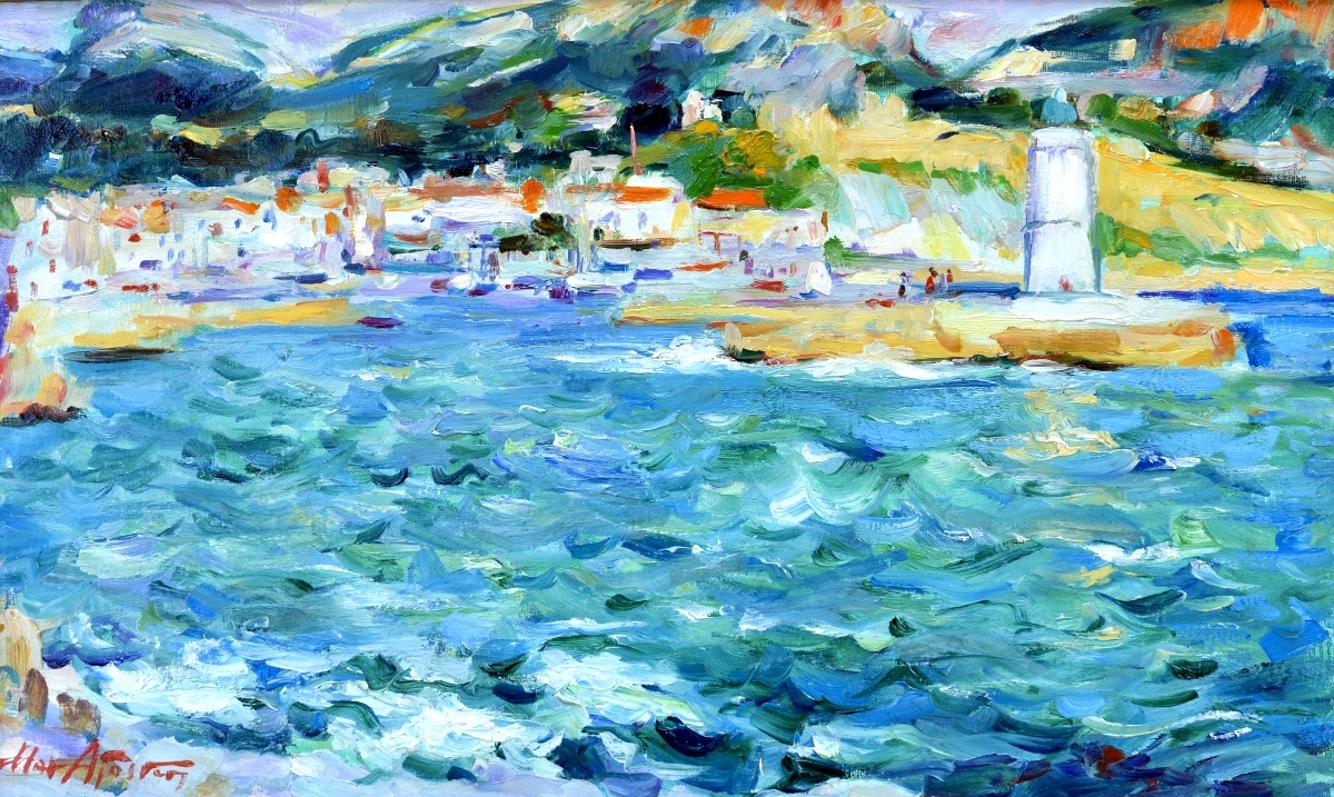 AGOSTINI Max (1914-1997) "Entrée du port et vue de la ville de Cassis" Provence Marseille Paris