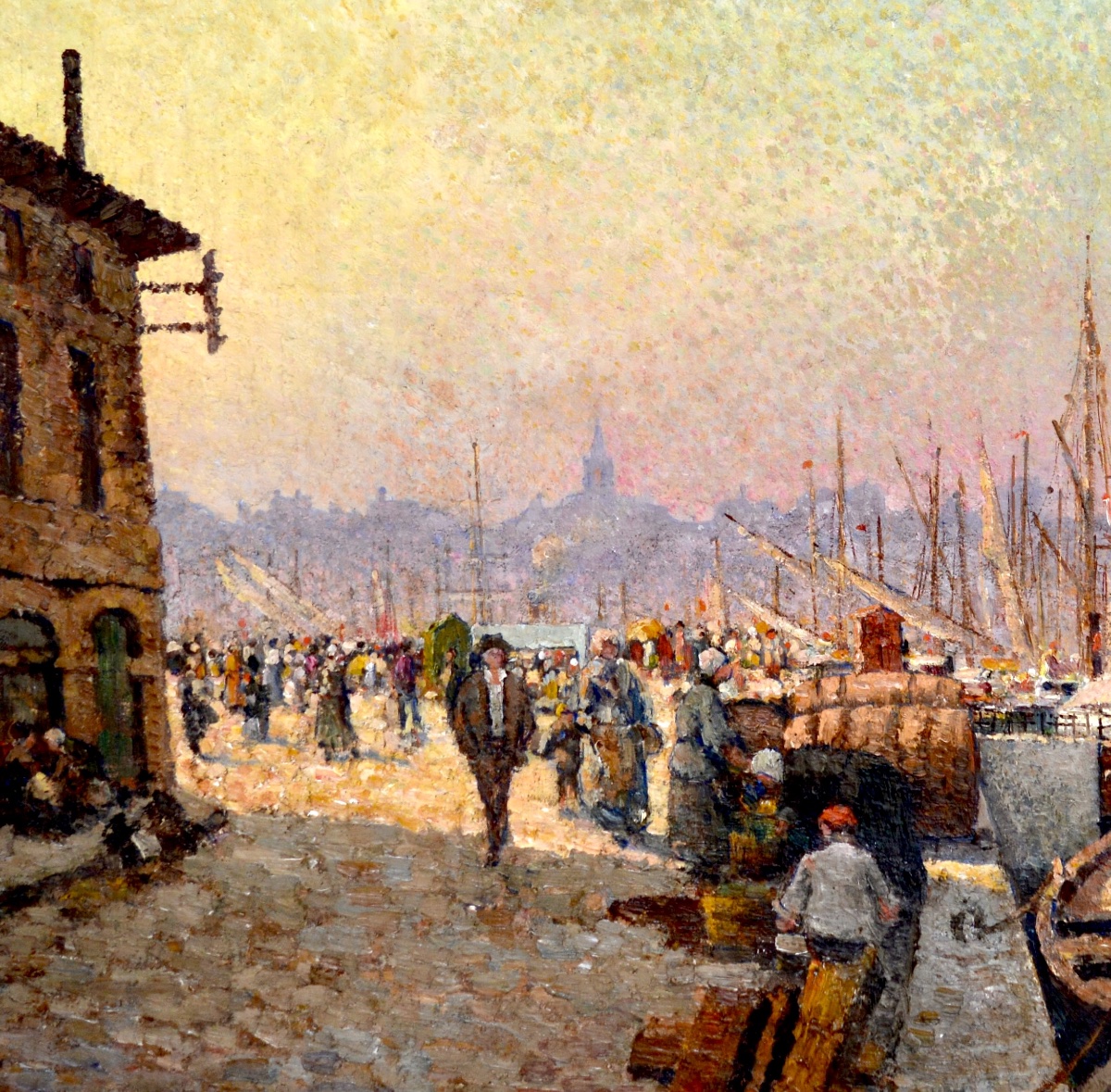 MEIFFREN Marius (1855-1942) "Animation sur le Quai du Canal à Marseille" Provence Port Paris -photo-2
